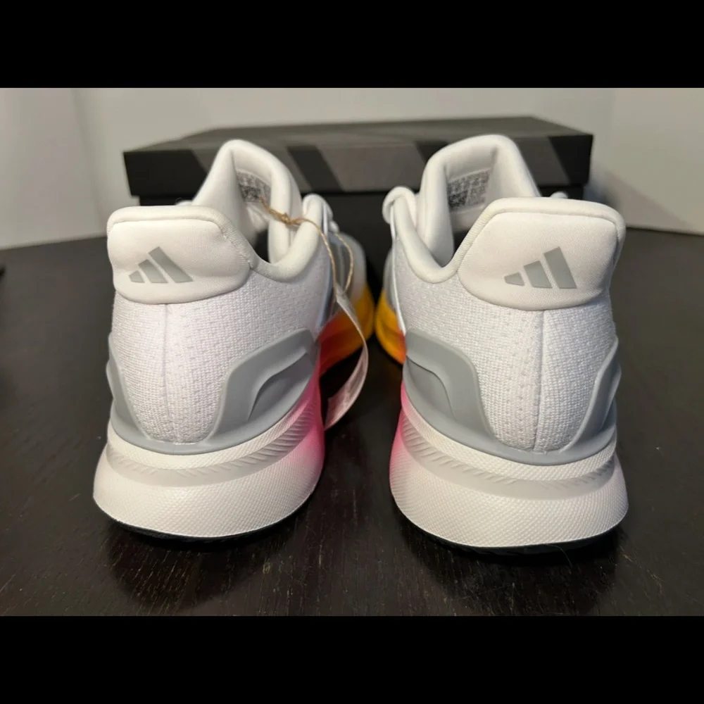 Adidas UltraRun 5 Running Shoes Sneakers White/Grey/Pink/Yellow Mens 11/Woman 12